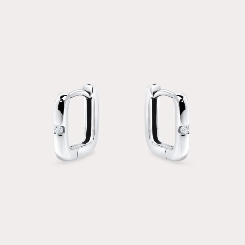 Focus Huggie Earrings - Silver sold by Birdy Grey