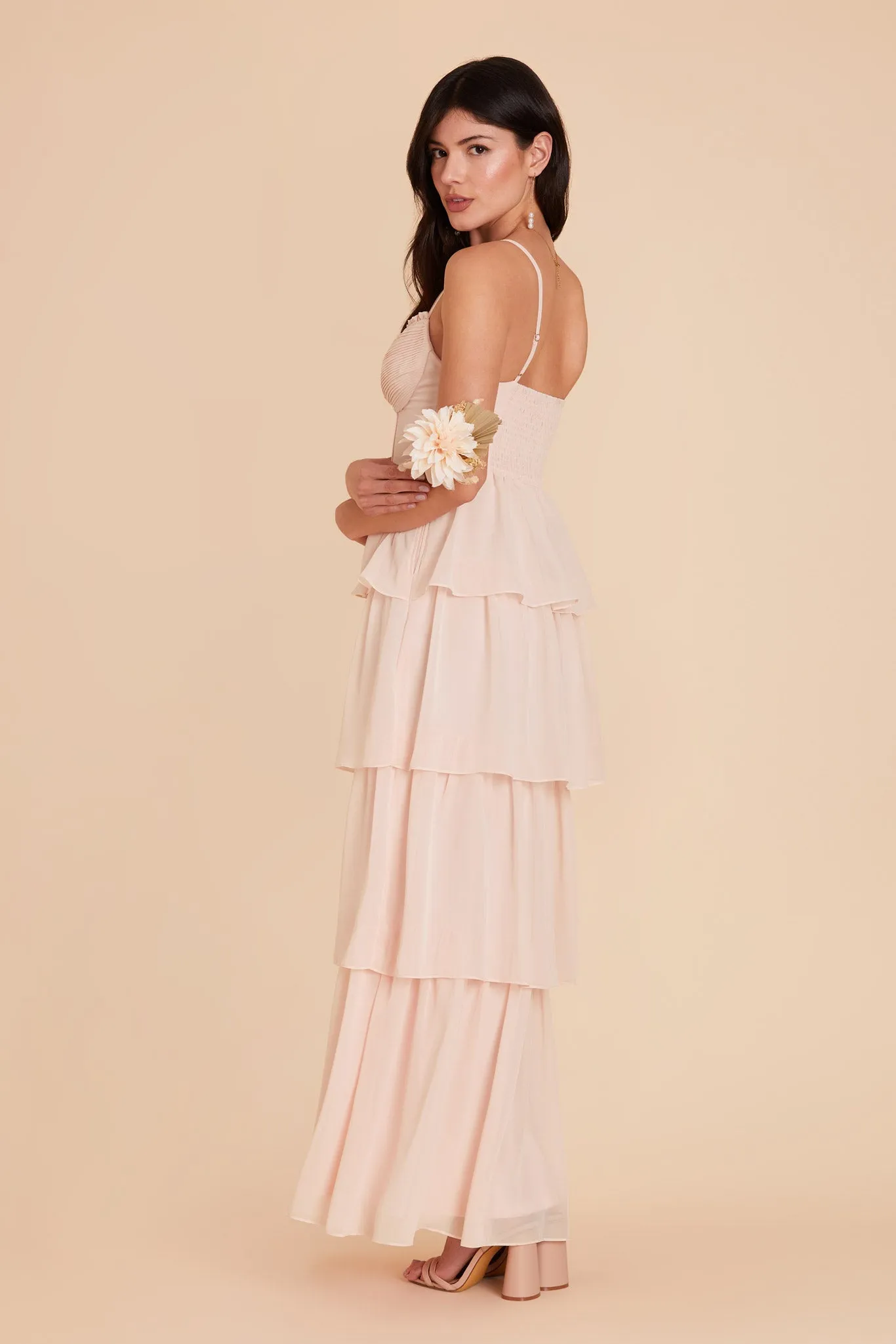 Lola Chiffon Dress - Pale Blush sold by Birdy Grey product image thumbnail 4