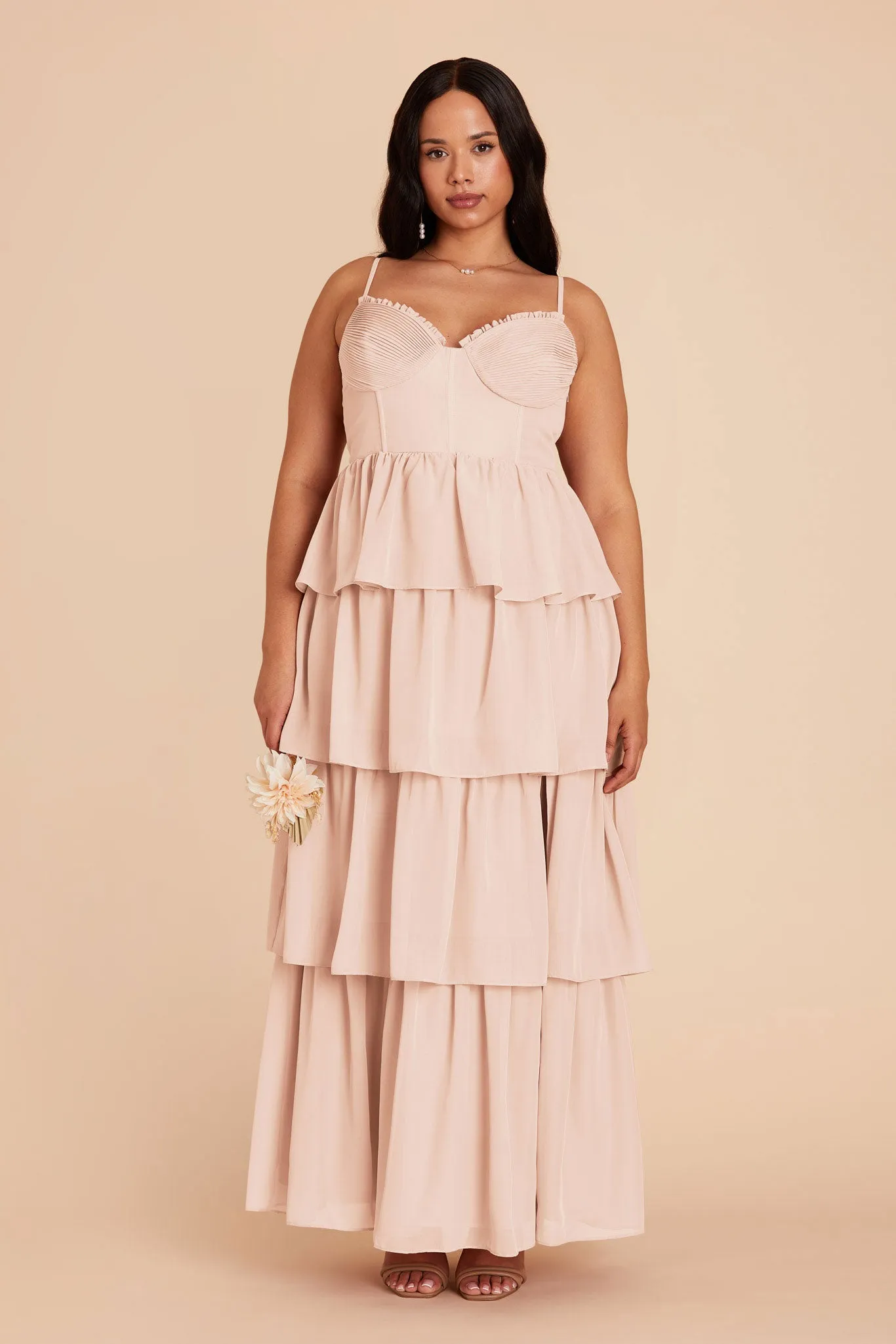 Lola Chiffon Dress - Pale Blush sold by Birdy Grey product image thumbnail 2