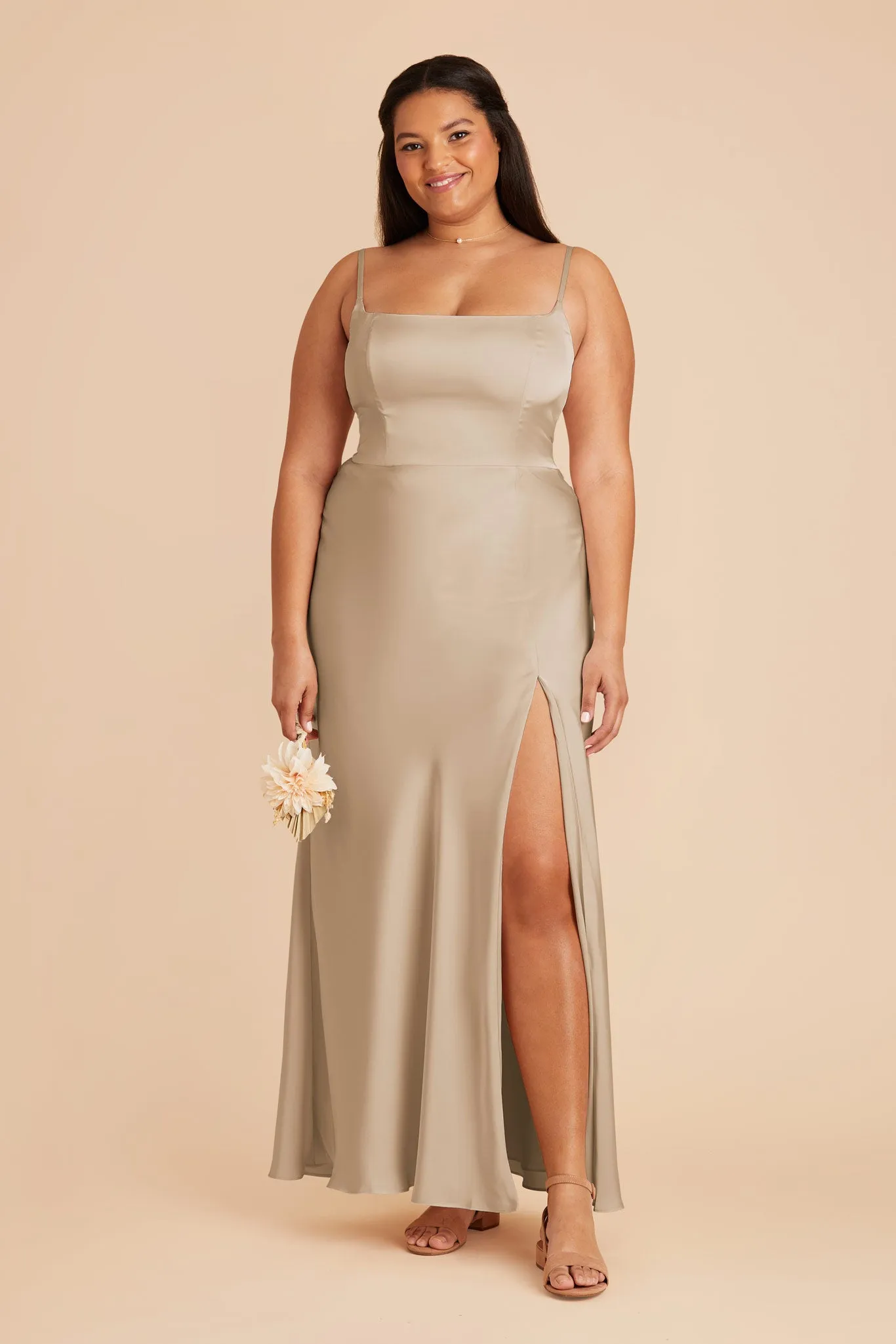 Mai Matte Satin Dress - Neutral Champagne sold by Birdy Grey product image thumbnail 2