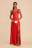 Lisa Long Matte Satin Dress - Ruby Red sold by Birdy Grey