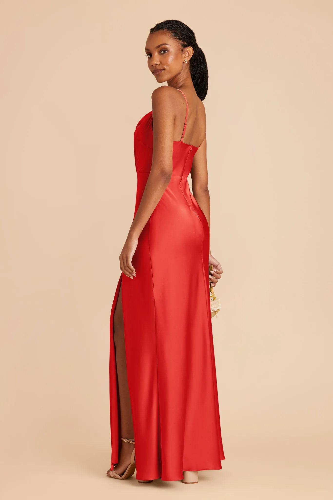 Lisa Long Matte Satin Dress - Ruby Red sold by Birdy Grey product image thumbnail 4