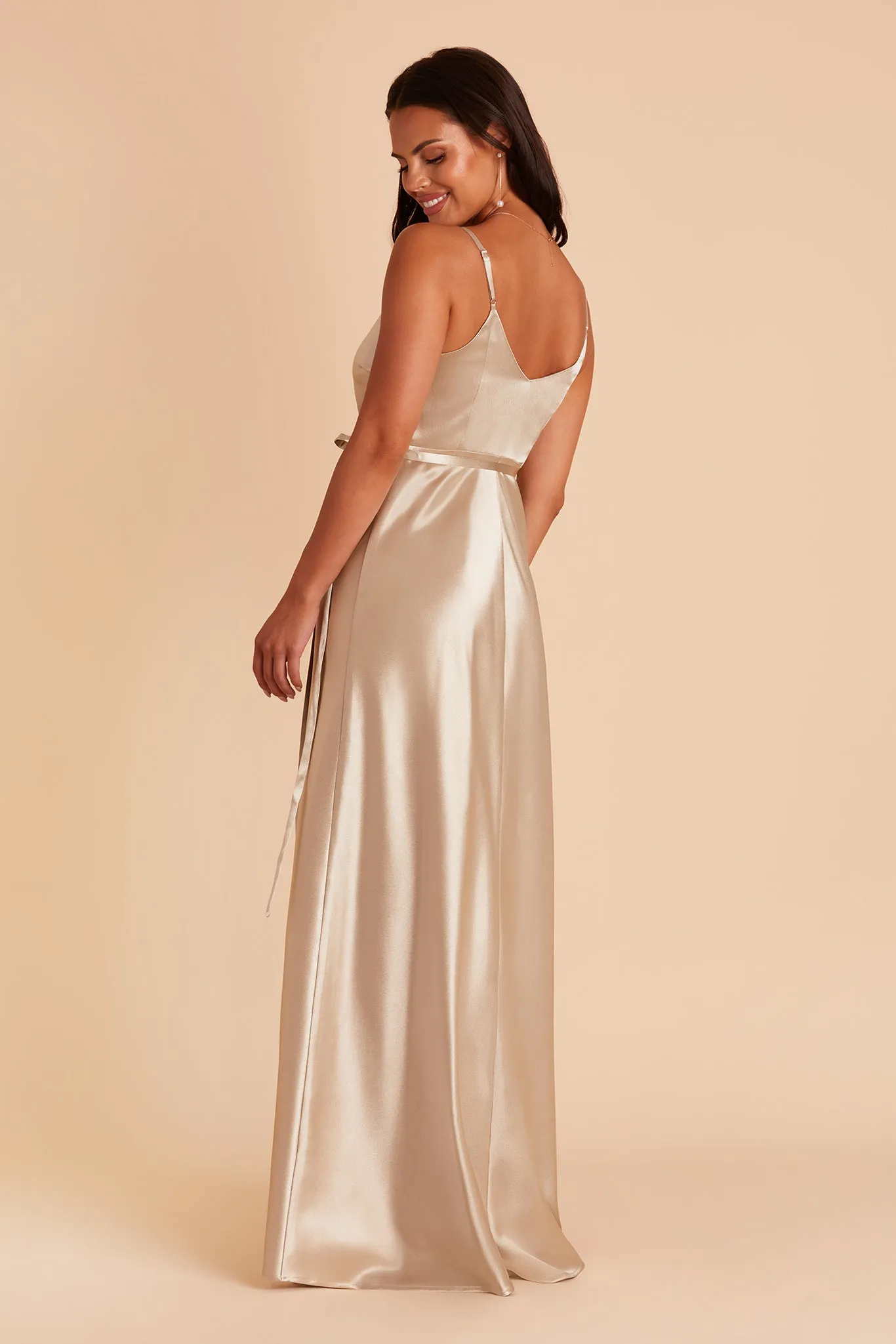 Cindy Shiny Satin Dress - Neutral Champagne sold by Birdy Grey product image thumbnail 3