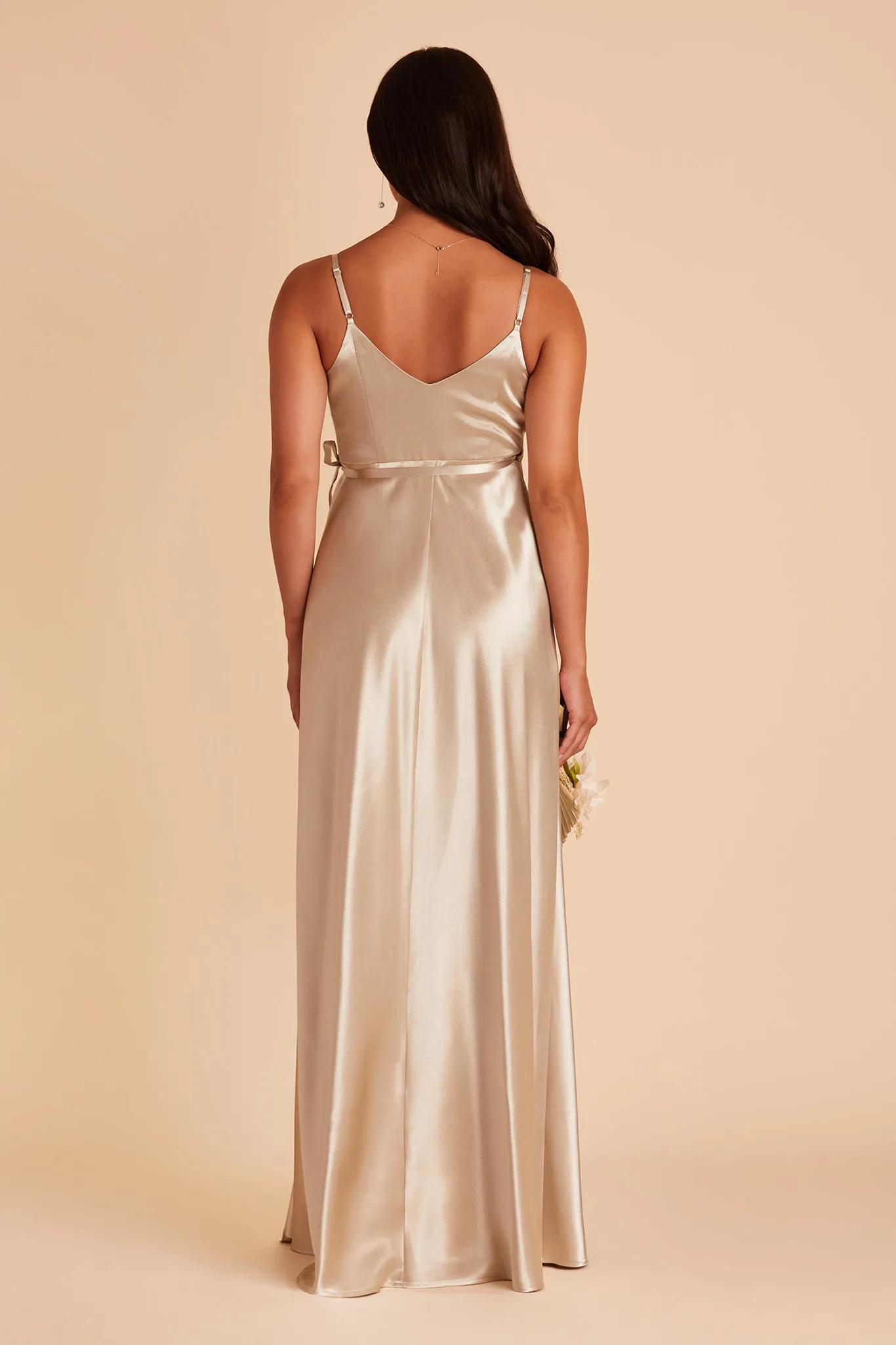 Cindy Shiny Satin Dress - Neutral Champagne sold by Birdy Grey product image thumbnail 5