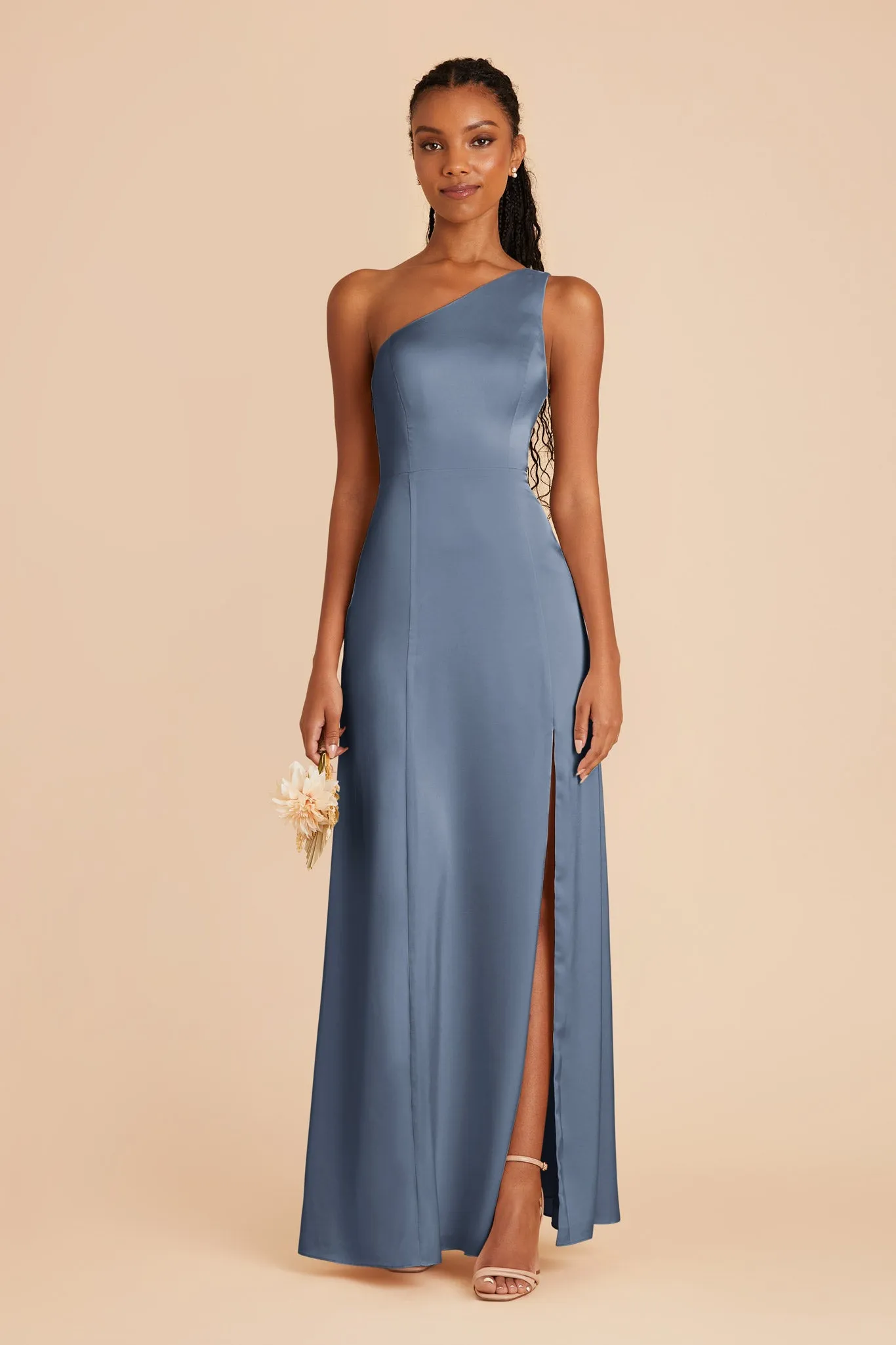 Kira Matte Satin Dress - French Blue sold by Birdy Grey