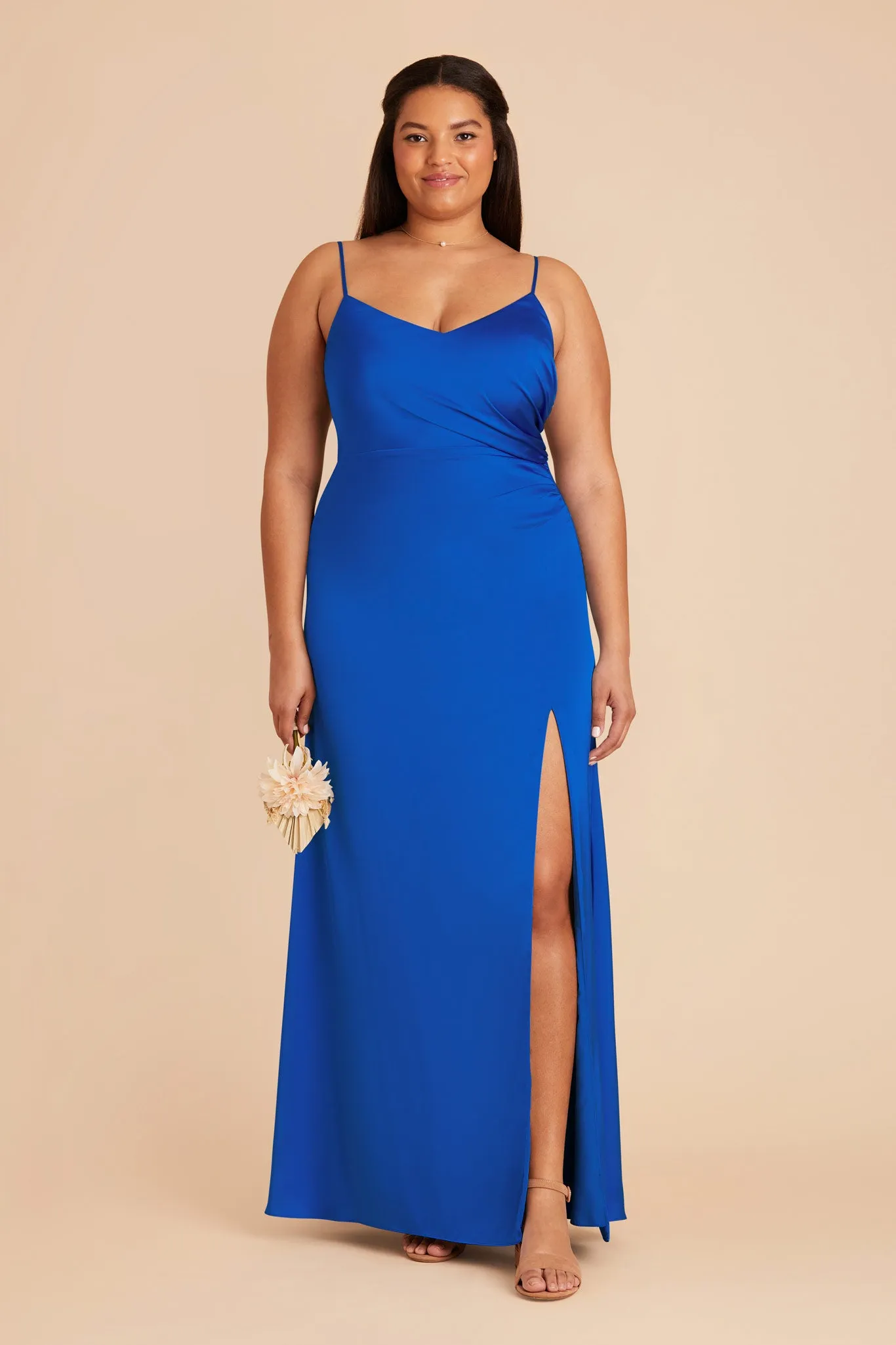 Catherine Matte Satin Dress - Cobalt Blue sold by Birdy Grey product image thumbnail 2