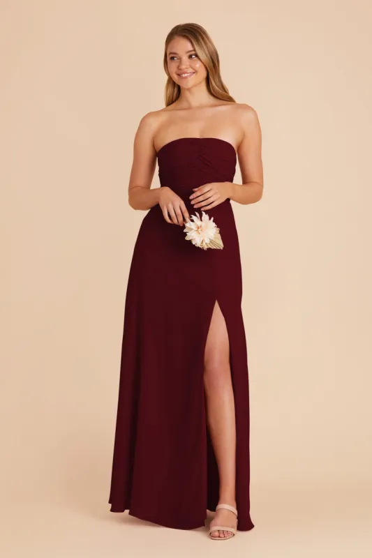 Cara Chiffon Dress - Cabernet sold by Birdy Grey