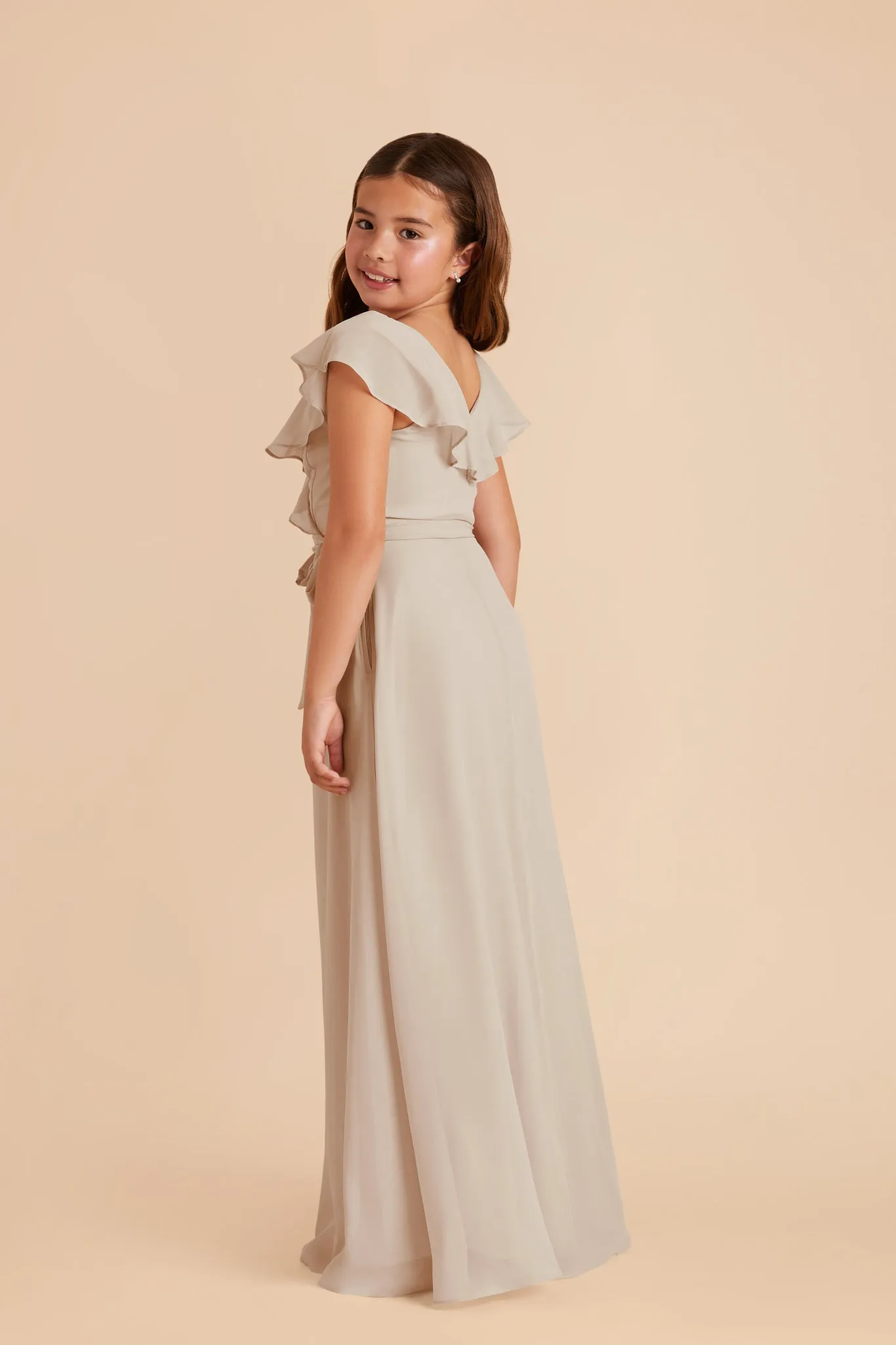 Jax Junior Chiffon Dress - Neutral Champagne sold by Birdy Grey product image thumbnail 4