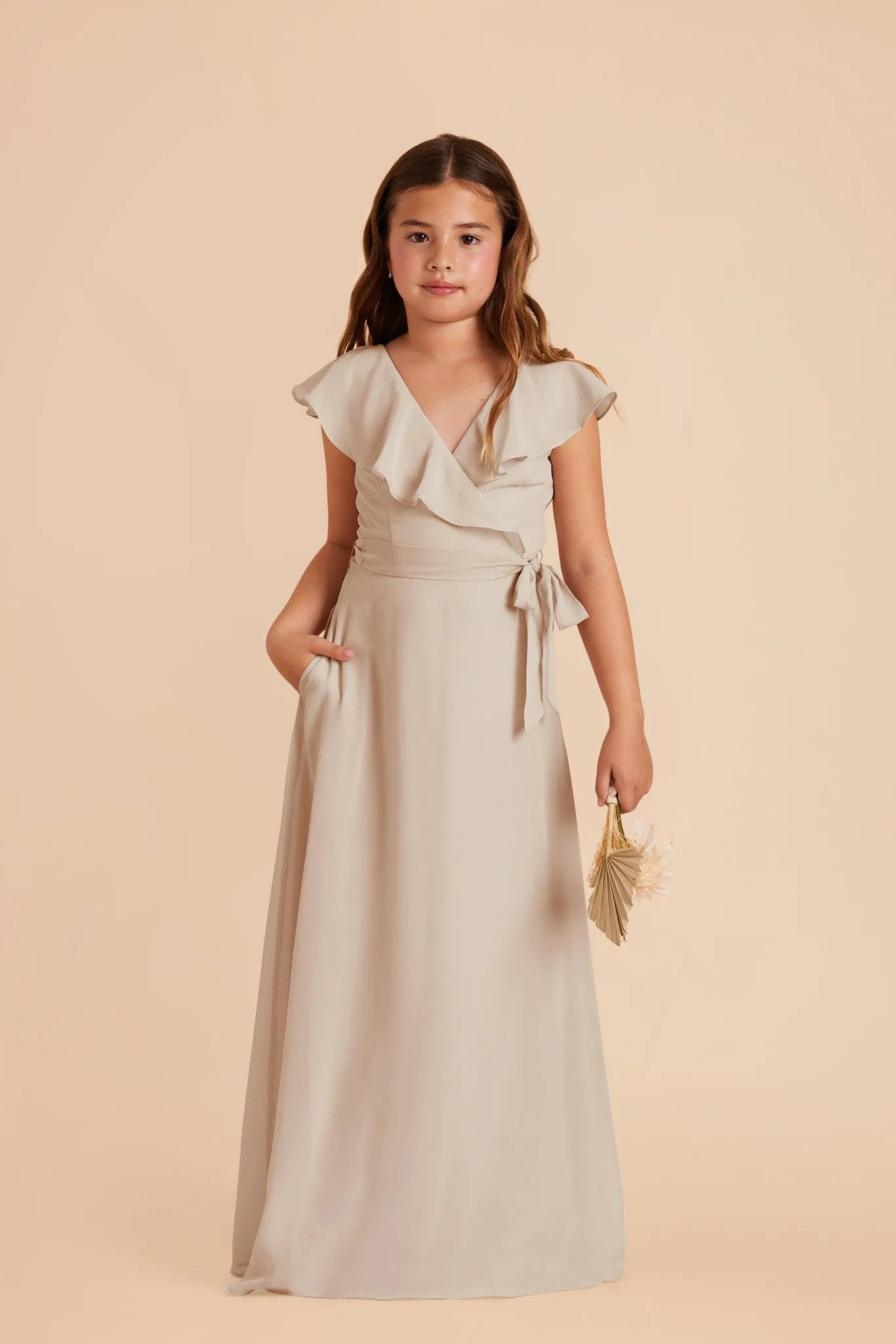 Jax Junior Chiffon Dress - Neutral Champagne sold by Birdy Grey product image thumbnail 2