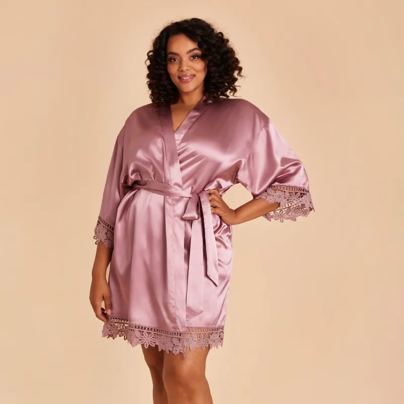Claudine Lace Robe - Dark Mauve sold by Birdy Grey