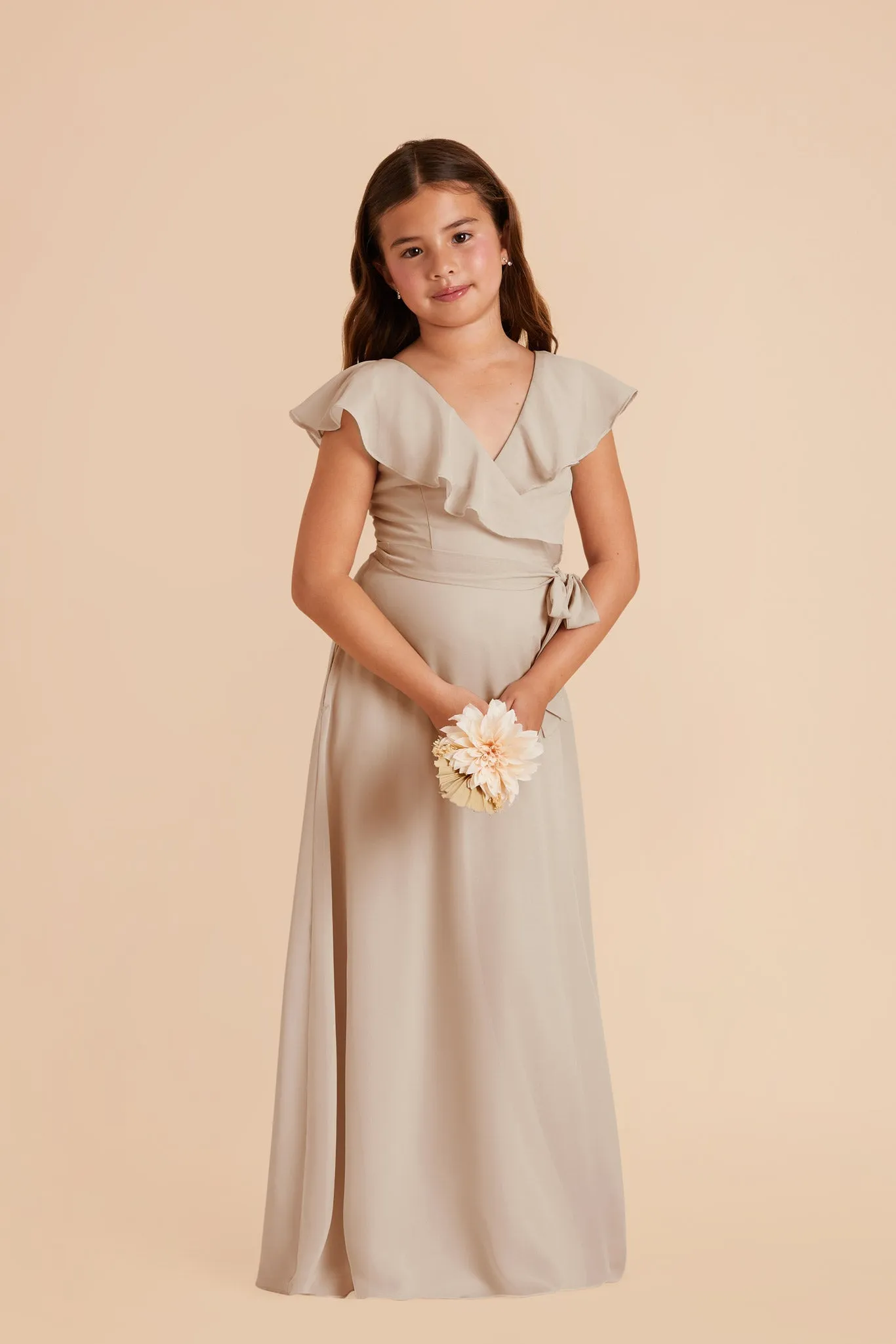 Jax Junior Chiffon Dress - Neutral Champagne sold by Birdy Grey product image thumbnail 3