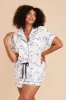 Jonny Satin Floral Pajama Set - Blue Le Fleur sold by Birdy Grey