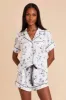 Jonny Satin Floral Pajama Set - Blue Le Fleur sold by Birdy Grey