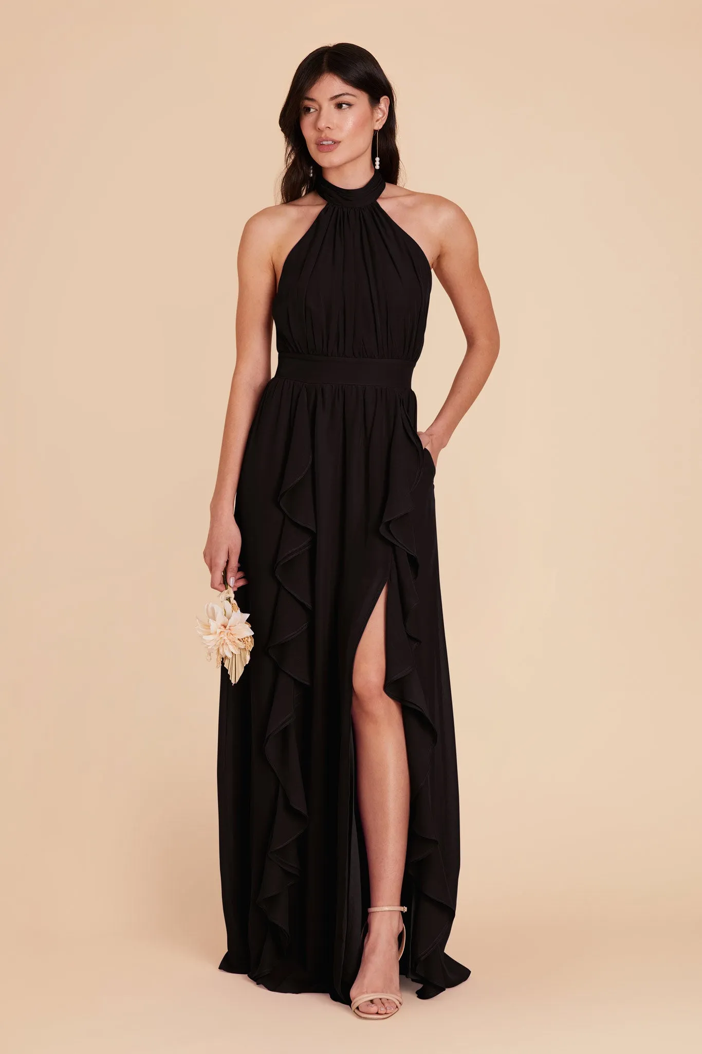 Joyce Chiffon Dress - Black sold by Birdy Grey