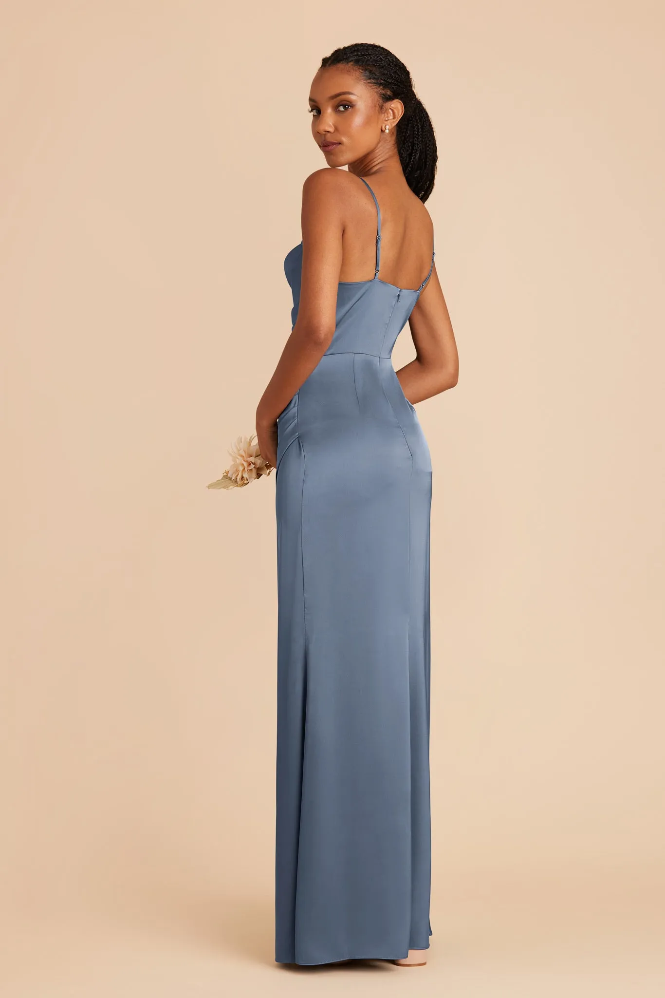 Lydia Matte Satin Dress - French Blue sold by Birdy Grey product image thumbnail 5