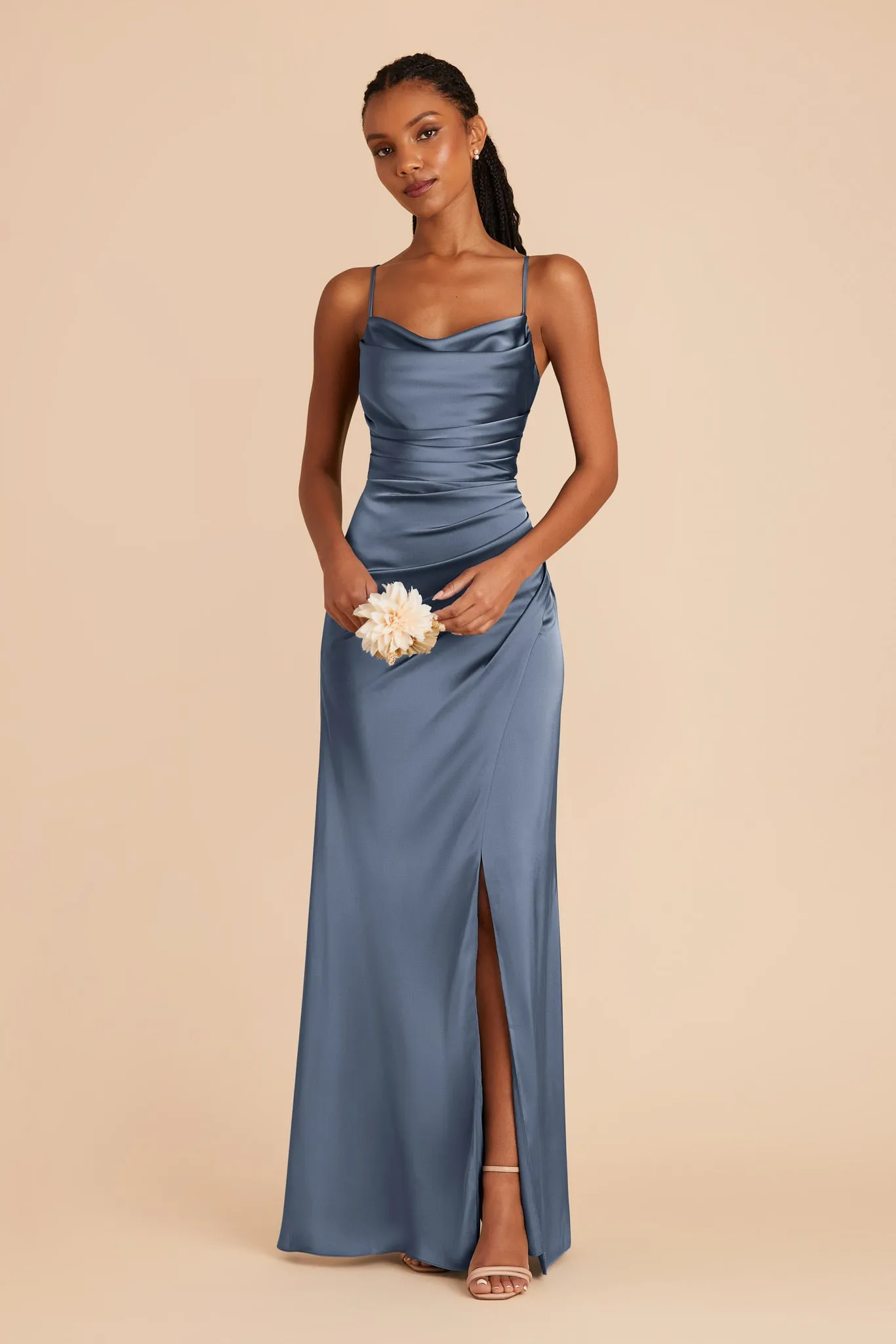 Lydia Matte Satin Dress - French Blue sold by Birdy Grey product image thumbnail 4