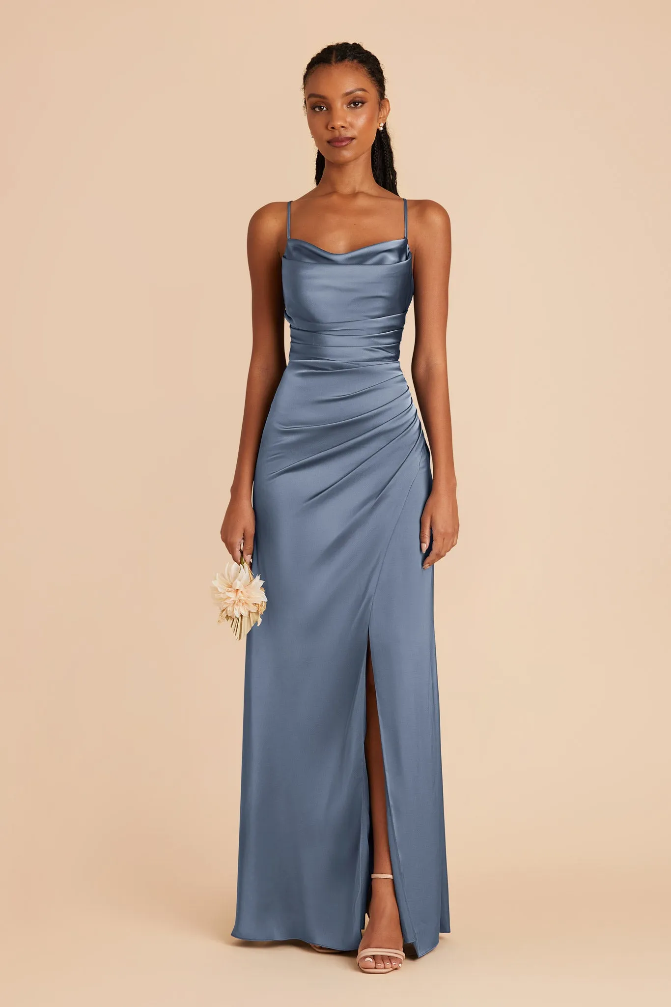 Lydia Matte Satin Dress - French Blue sold by Birdy Grey product image thumbnail 3
