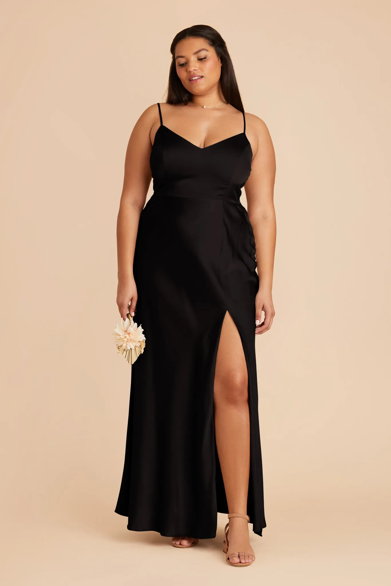 Jay Matte Satin Dress - Black sold by Birdy Grey