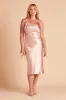 Lisa Shiny Satin Midi Dress - Rose Gold sold by Birdy Grey