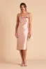 Lisa Shiny Satin Midi Dress - Rose Gold sold by Birdy Grey