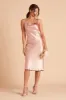 Lisa Shiny Satin Midi Dress - Rose Gold sold by Birdy Grey