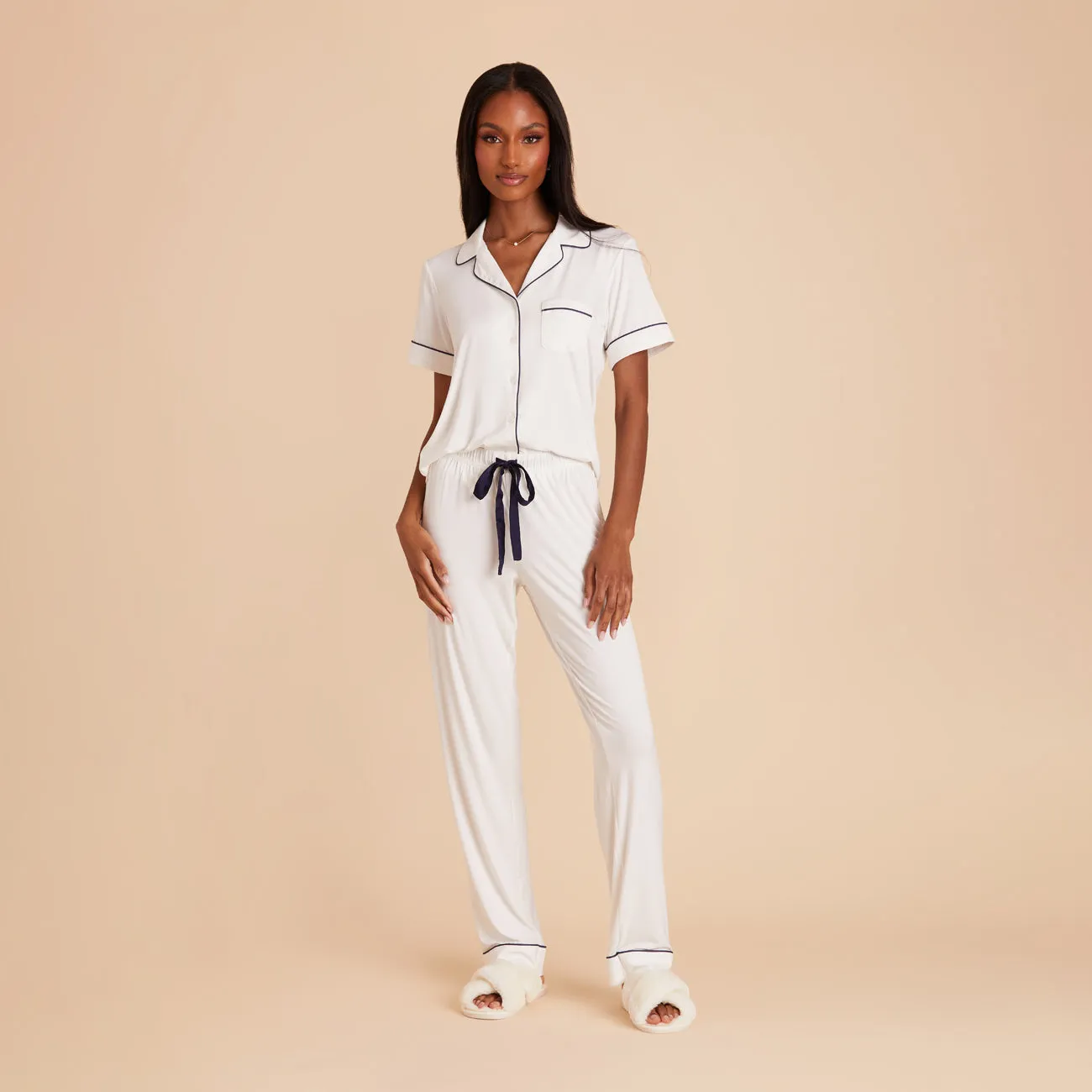 Jonny Short Sleeve and Pant Set - White sold by Birdy Grey