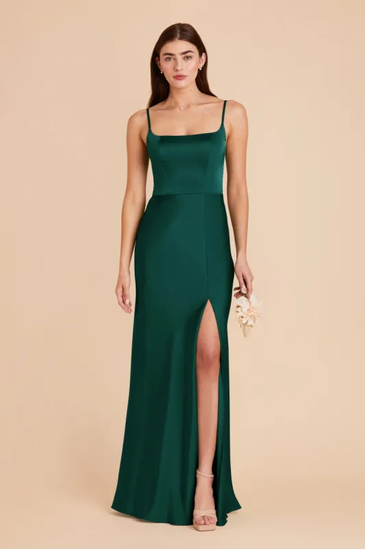 Mai Matte Satin Dress - Emerald sold by Birdy Grey
