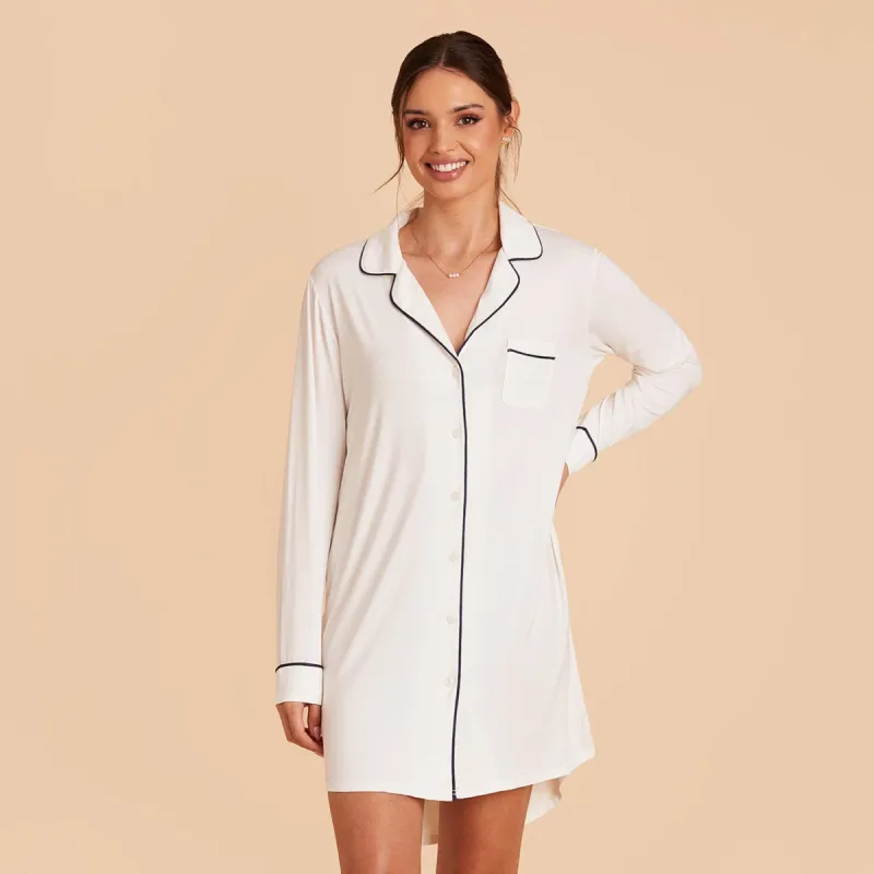 Kamryn Sleepshirt - White sold by Birdy Grey
