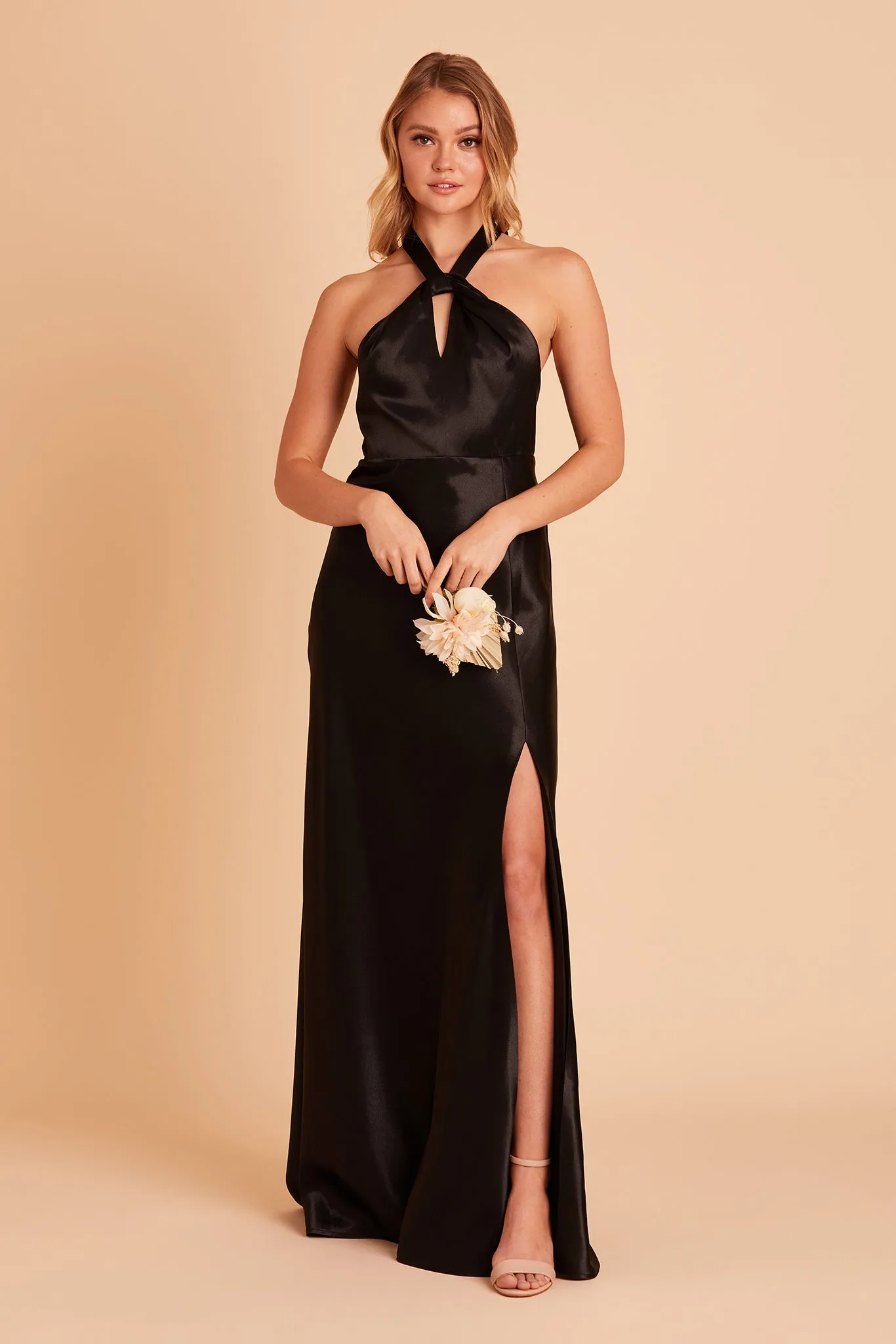 Monica Shiny Satin Dress - Black sold by Birdy Grey product image thumbnail 4
