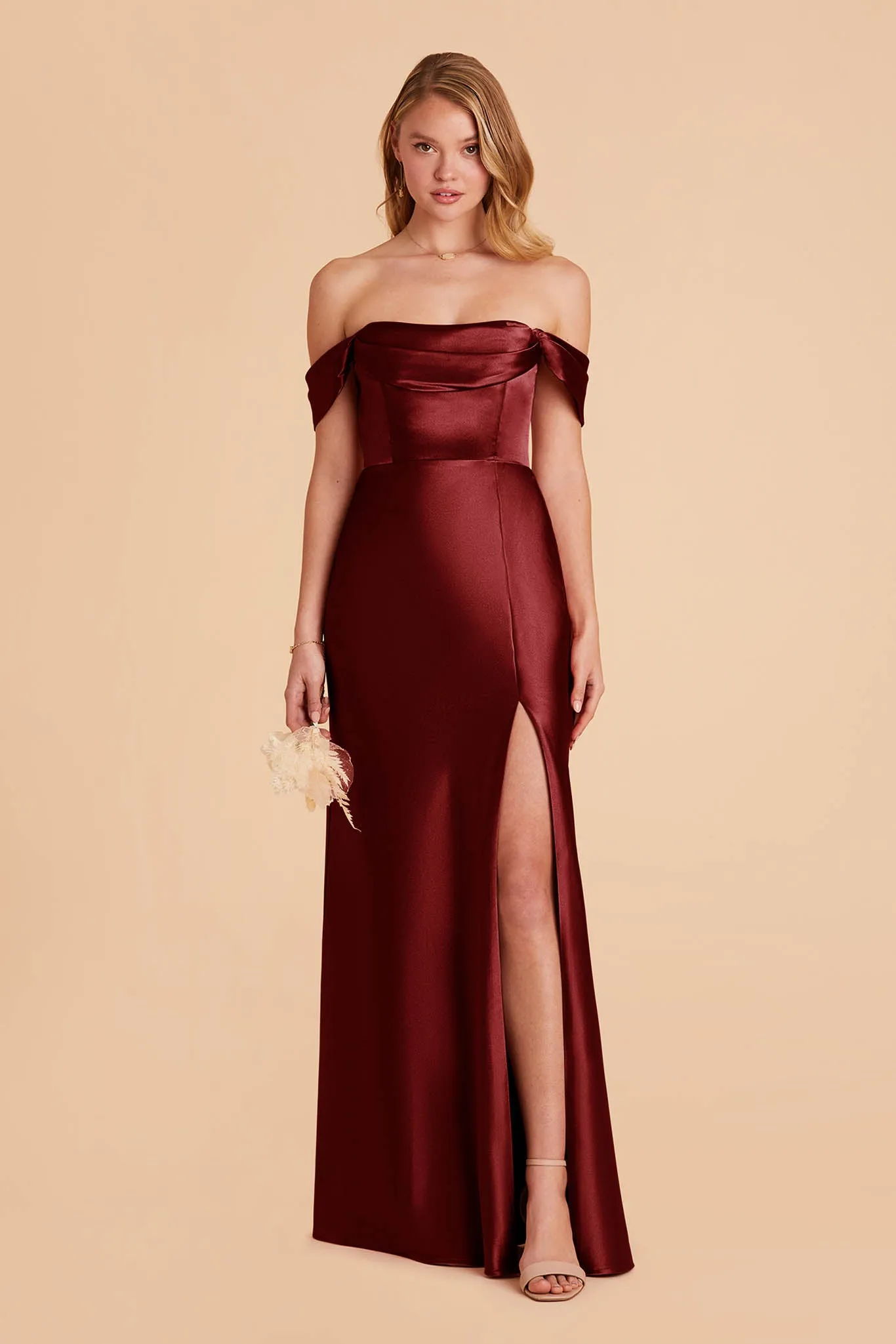 Mia Shiny Satin Convertible Dress - Cabernet sold by Birdy Grey product image thumbnail 3