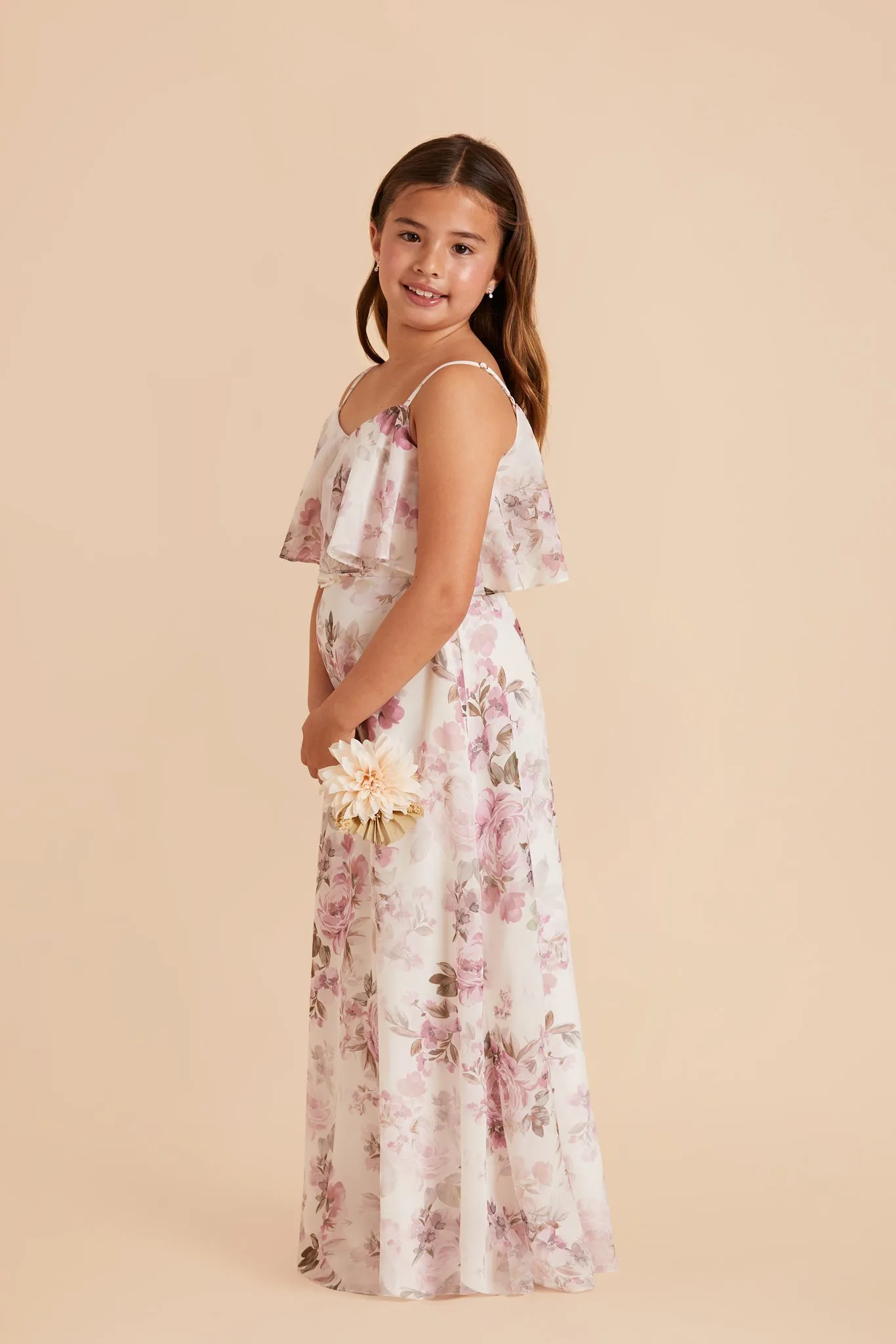 Janie Convertible Junior Dress - Dusty Pink Peonies sold by Birdy Grey product image thumbnail 4