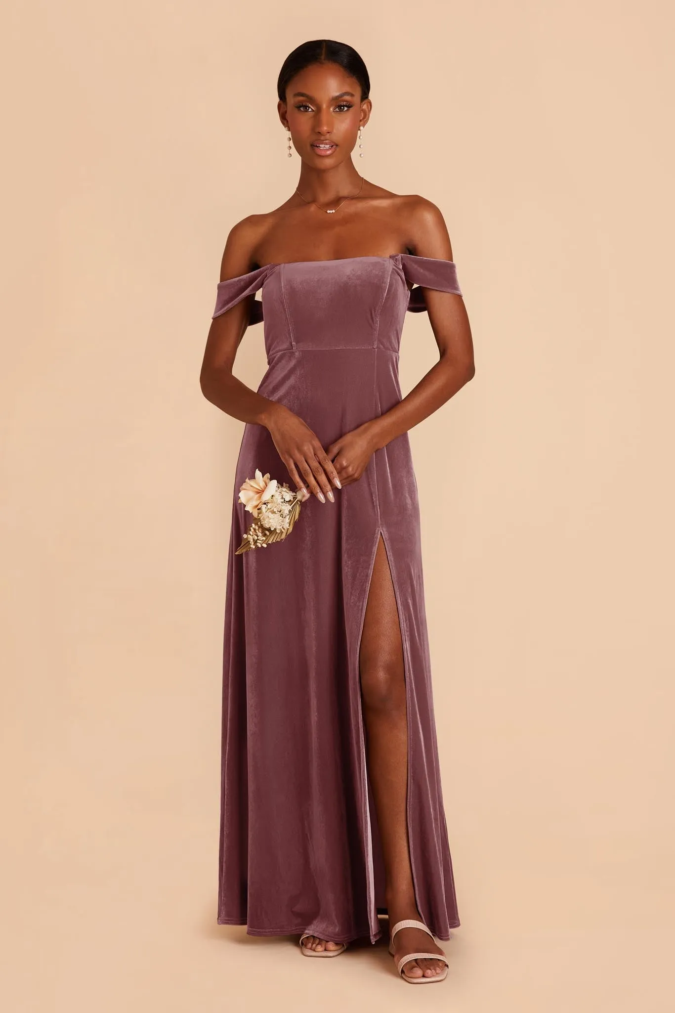 August Velvet Dress - Desert Rose sold by Birdy Grey