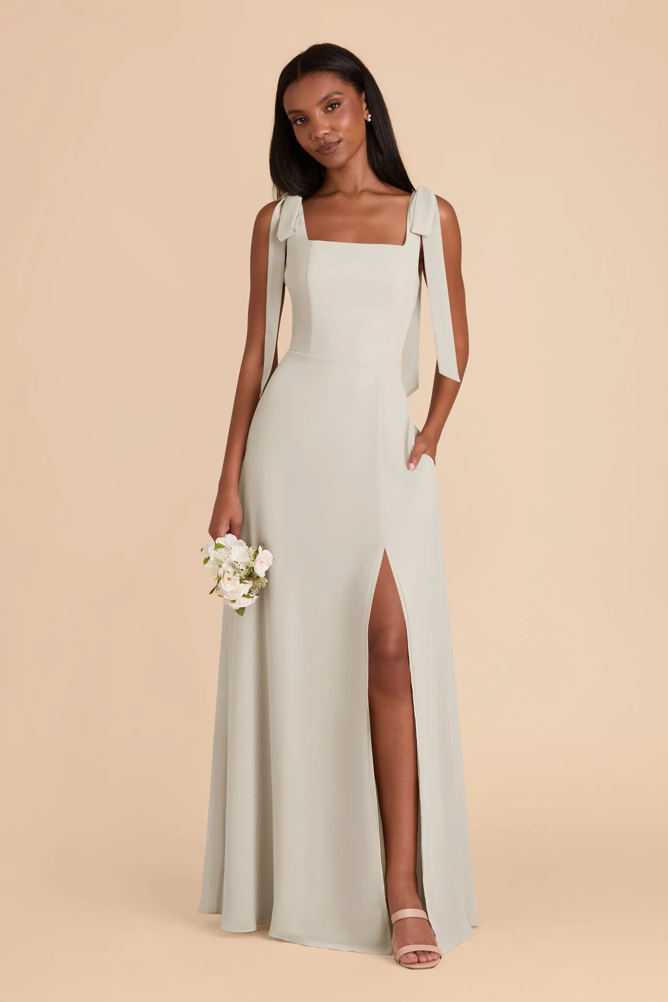 Alex Convertible Dress Chiffon - Dove Gray sold by Birdy Grey product image thumbnail 3