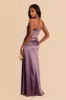 Lydia Shiny Satin Dress - Plum sold by Birdy Grey