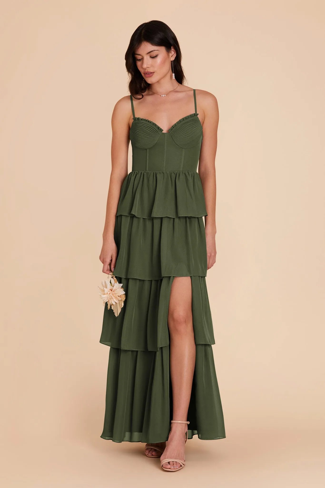 Lola Chiffon Dress - Olive sold by Birdy Grey product image thumbnail 2