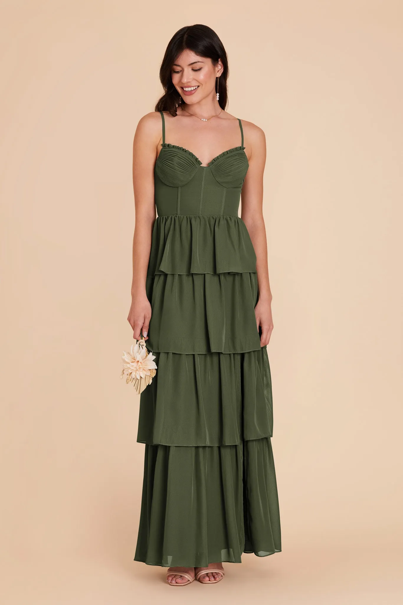 Lola Chiffon Dress - Olive sold by Birdy Grey product image thumbnail 3