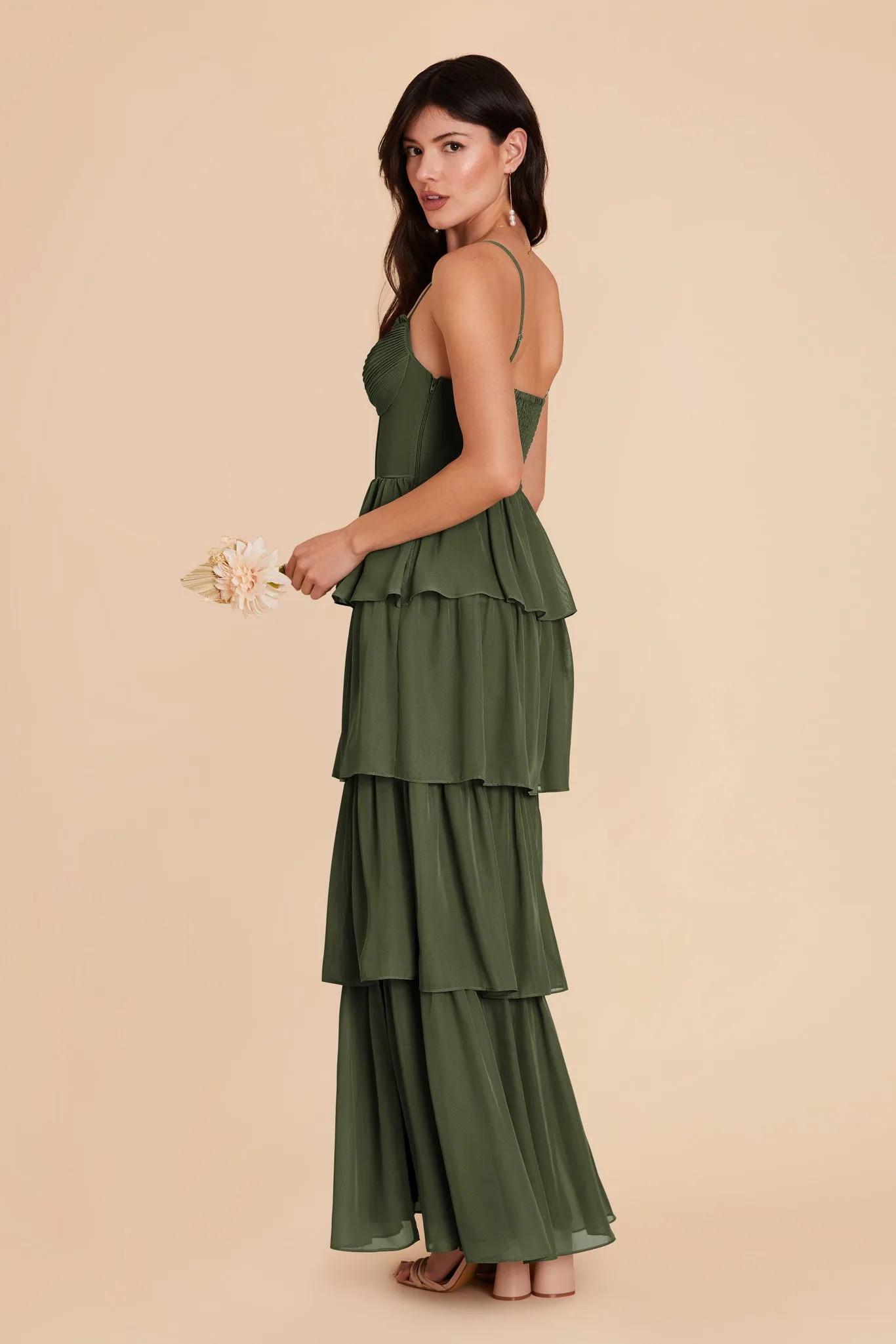 Lola Chiffon Dress - Olive sold by Birdy Grey product image thumbnail 5