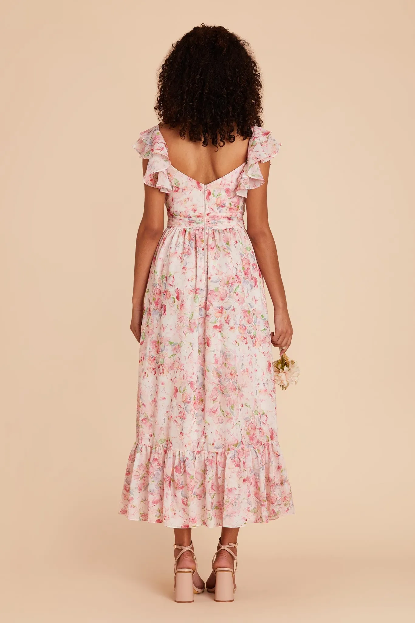 Michelle Chiffon Dress - Pink Falling Petals sold by Birdy Grey product image thumbnail 4