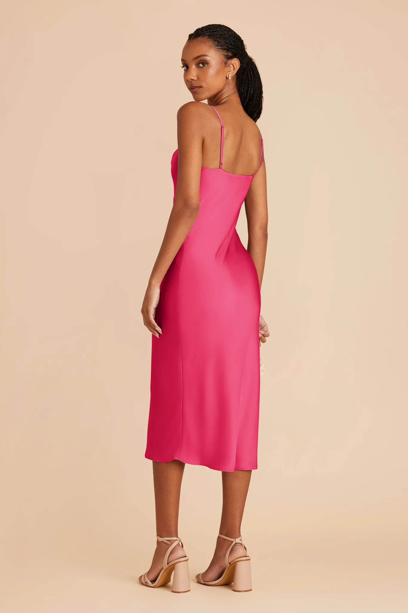 Lisa Matte Satin Midi Dress - Fuchsia sold by Birdy Grey product image thumbnail 5