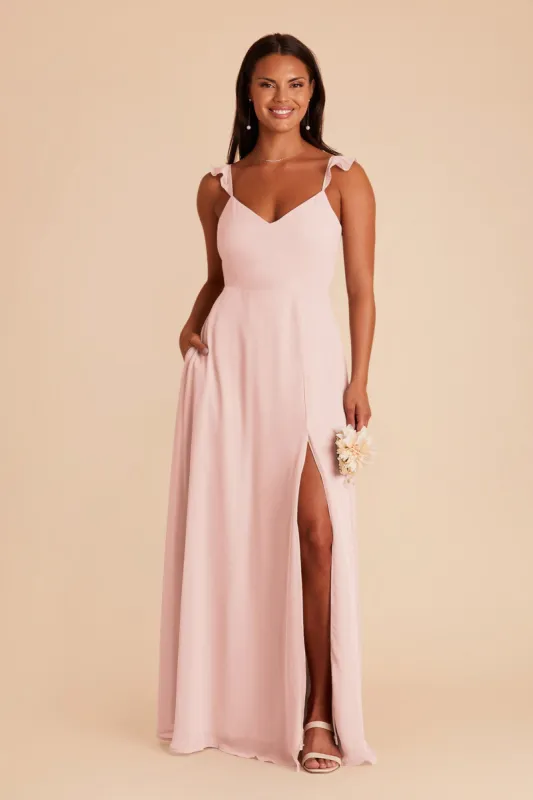 Doris Chiffon Dress - Blush Pink sold by Birdy Grey