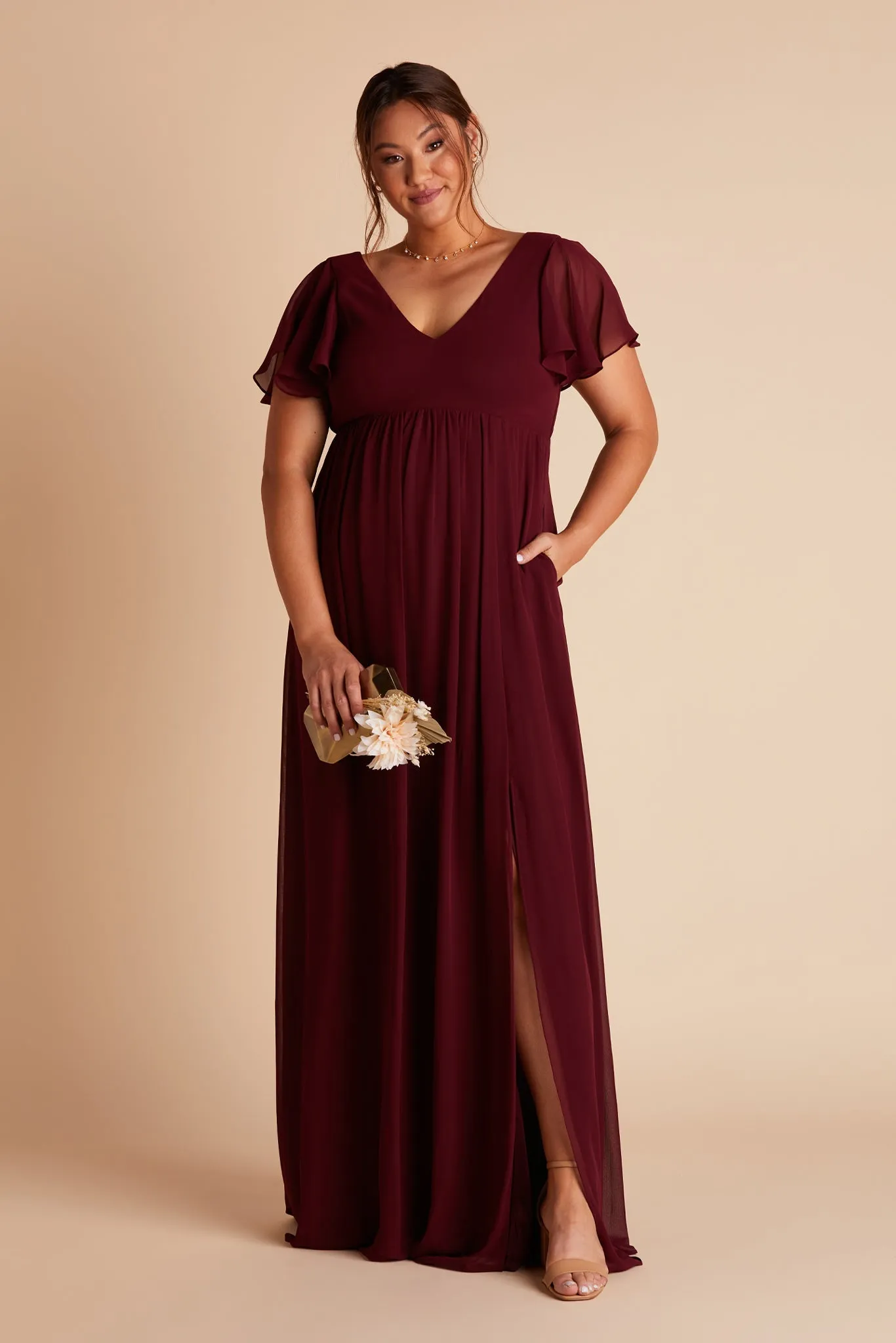 Hannah Empire Dress - Cabernet sold by Birdy Grey product image thumbnail 4