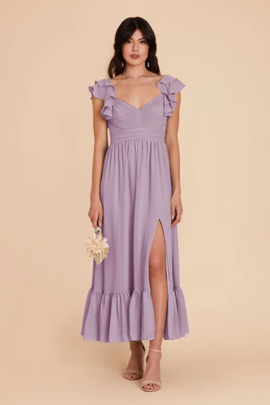 Michelle Chiffon Dress - Lavender sold by Birdy Grey