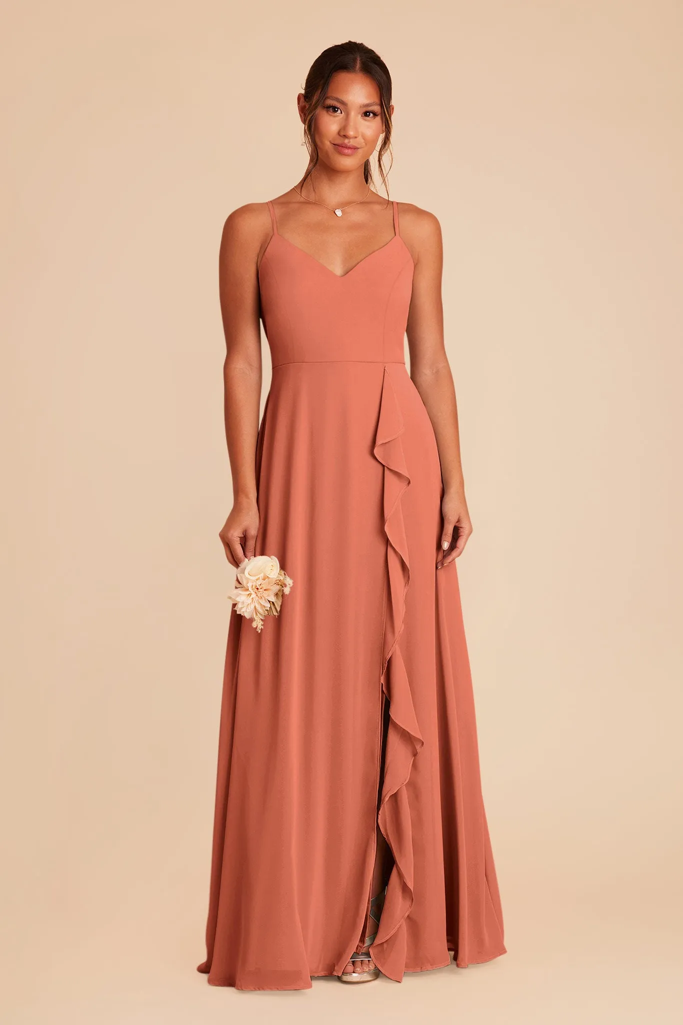 Theresa Chiffon Dress - Terracotta sold by Birdy Grey