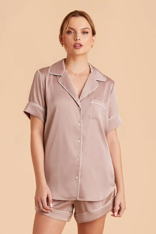 Jonny Satin Pajama Set - Mauve Taupe sold by Birdy Grey