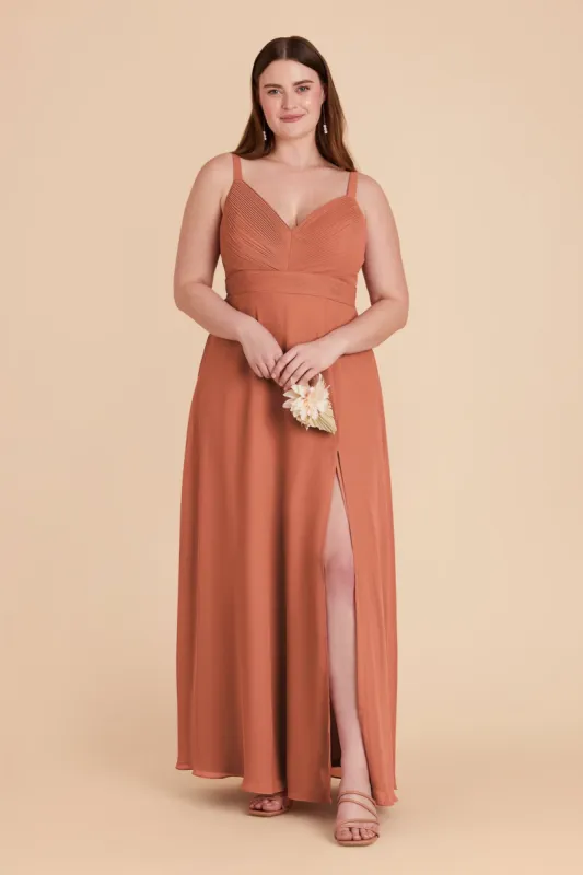 Deborah Chiffon Dress - Terracotta sold by Birdy Grey