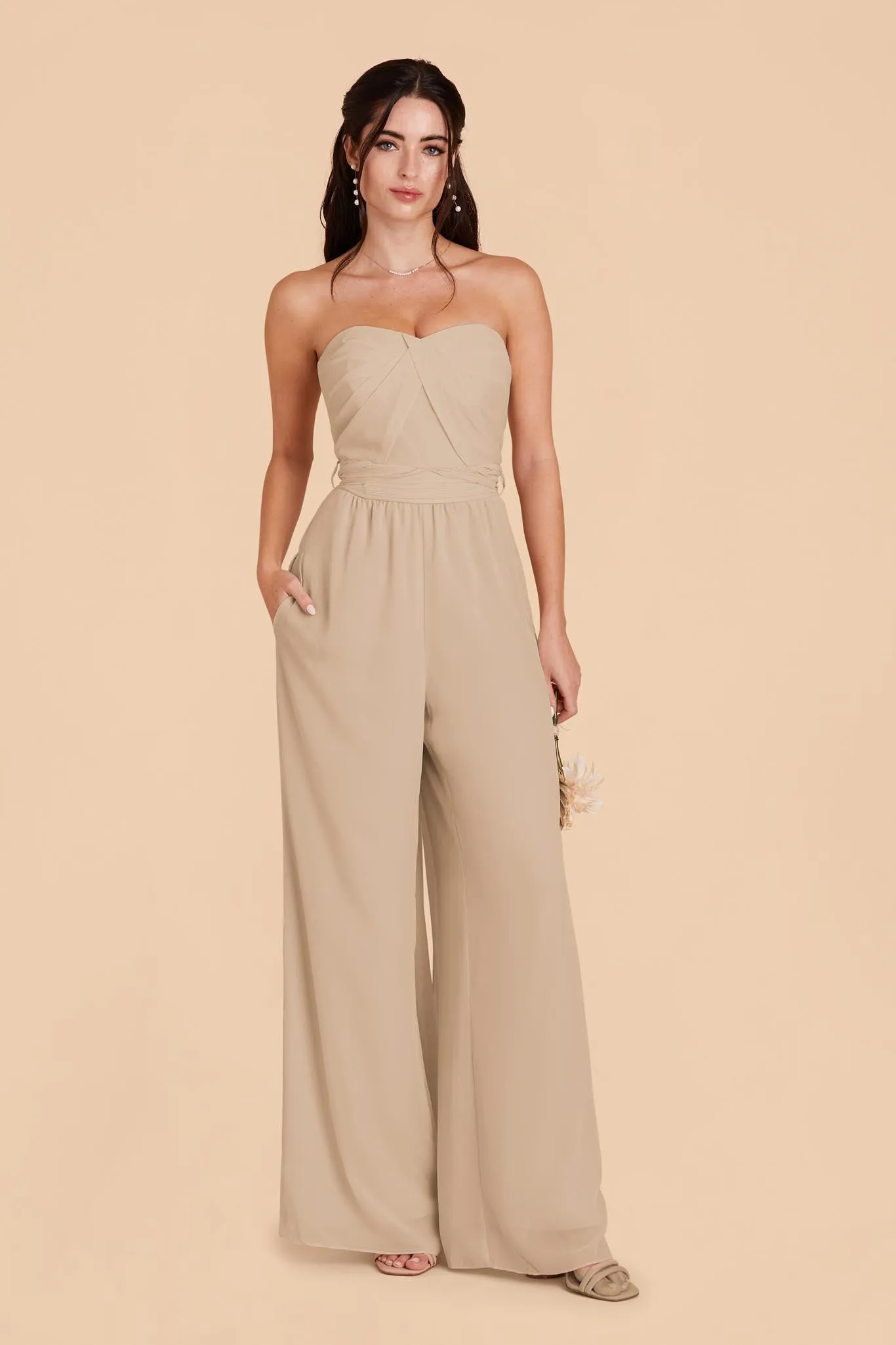 Gigi Convertible Jumpsuit - Almond sold by Birdy Grey product image thumbnail 3