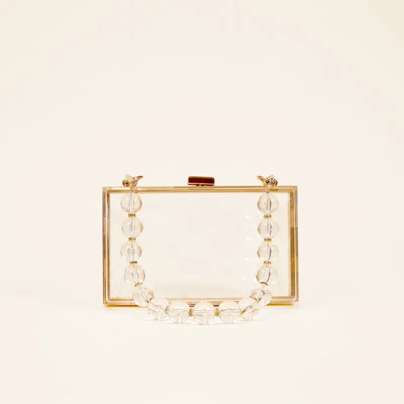 Clear Clutch with Clear Beads sold by Birdy Grey