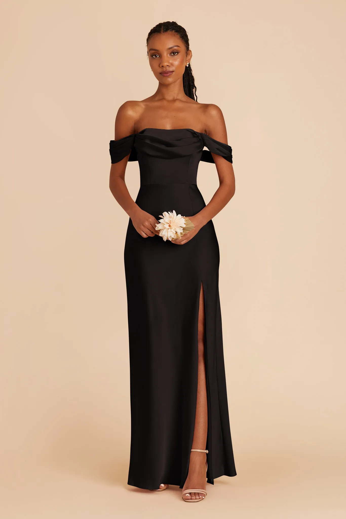 Mia Matte Satin Convertible Dress - Black sold by Birdy Grey product image thumbnail 3