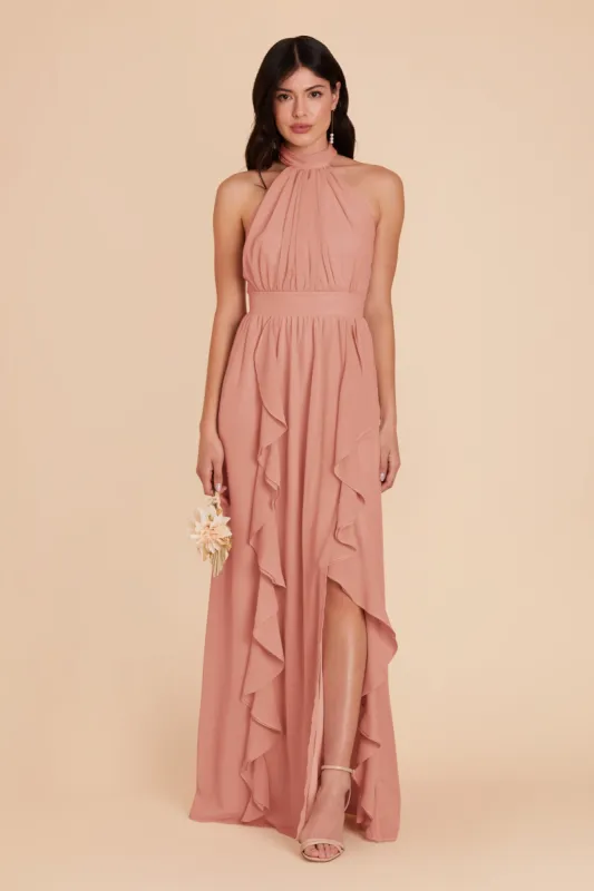 Joyce Chiffon Dress - Dusty Rose sold by Birdy Grey