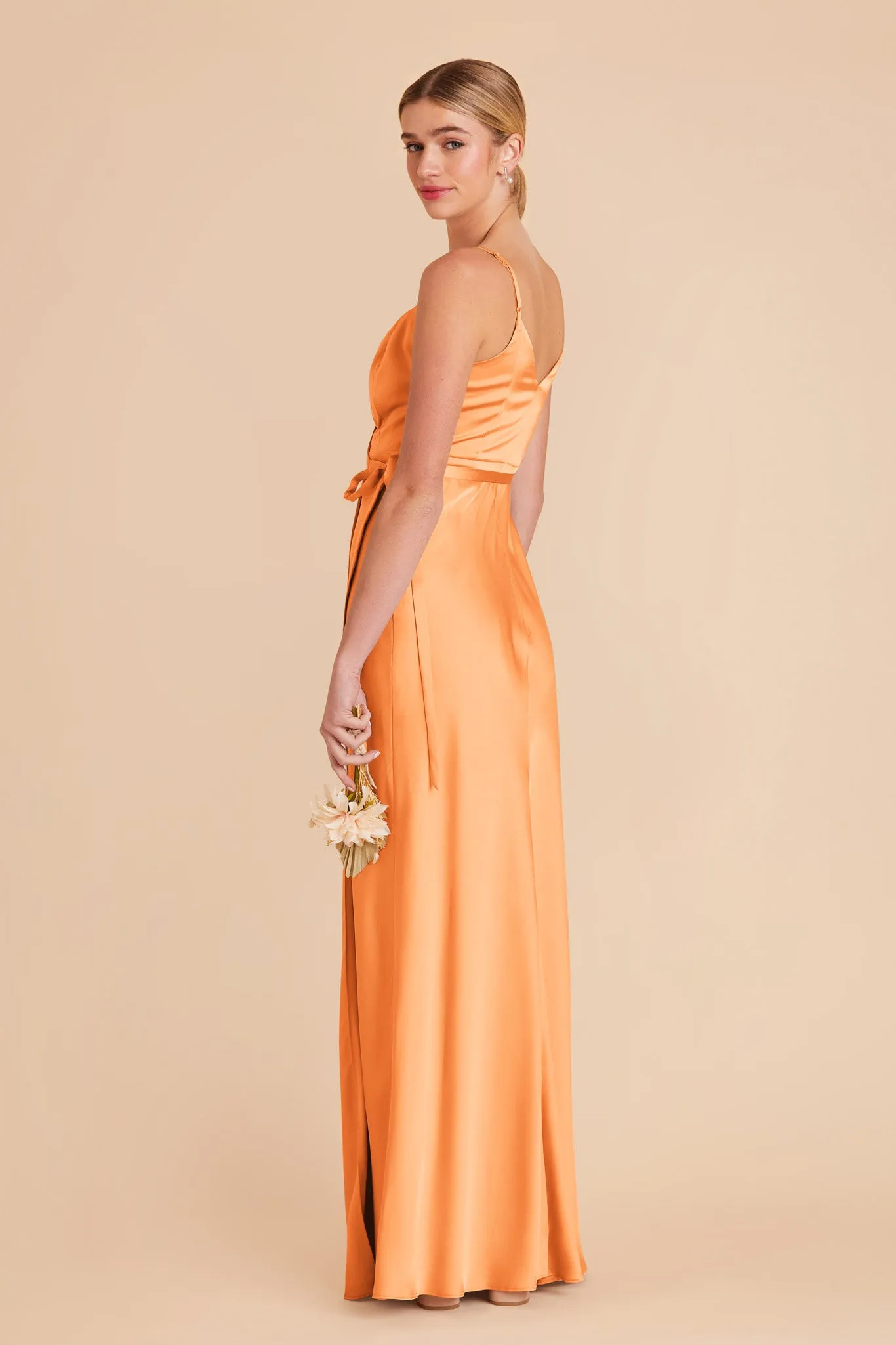 Cindy Matte Satin Dress - Apricot sold by Birdy Grey product image thumbnail 4